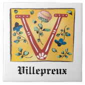 Medieval Floral Illuminated Letter/Monogram Tegeltje (Voorkant)