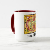 Medieval Floral Illuminated Letter Q Monogram Mok (Voorkant links)