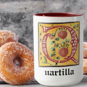 Medieval Floral Illuminated Letter Q Monogram Mok