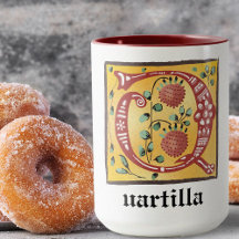 Medieval Floral Illuminated Letter Q Monogram Mok