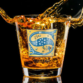 Medieval Floral Illuminated Letter S Monogram Shot Glas