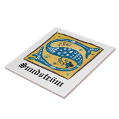 Medieval Floral Illuminated Letter S Monogram Tegeltje (Zijkant)