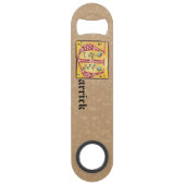 Medieval Floral Illuminated Letter W Monogram Speed Flessenopener (Achterkant)