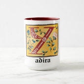 Medieval Floral Illuminated Letter Y Monogram Mok (Midden)