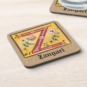 Medieval Floral Illuminated Letter Z Monogram Bier Onderzetter (Linkerzijde)