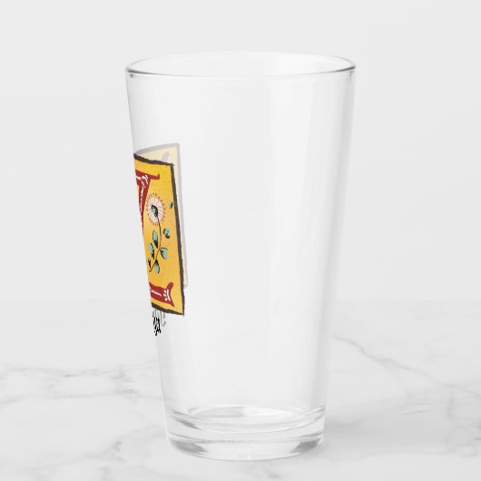 Medieval Floral Illuminated Letter Z Monogram Glas (Links)