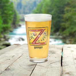 Medieval Floral Illuminated Letter Z Monogram Glas