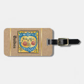 Medieval Floral, verlicht Letter D Monogram Bagagelabel (Voorkant horizontaal)
