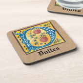 Medieval Floral, verlicht Letter D Monogram Bier Onderzetter (Linkerzijde)