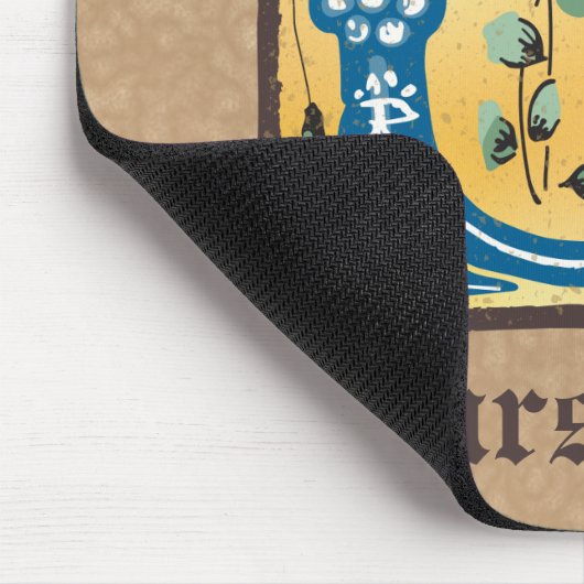 Medieval Floral, verlicht Letter D Monogram Muismat (Hoek)