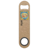 Medieval Floral, verlicht Letter D Monogram Speed Flessenopener (Achterkant)