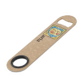 Medieval Floral, verlicht Letter D Monogram Speed Flessenopener (Achterkant Gekanteld)