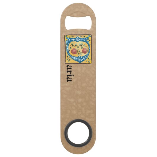 Medieval Floral, verlicht Letter D Monogram Speed Flessenopener (Voorkant)