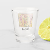 Medieval Floral, verlicht, letter N Monogram Shot Glas (Achterkant)