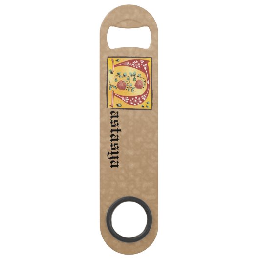 Medieval Floral, verlicht, letter N Monogram Speed Flessenopener (Achterkant)