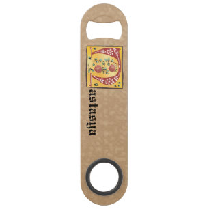 Medieval Floral, verlicht, letter N Monogram Speed Flessenopener