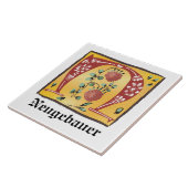 Medieval Floral, verlicht, letter N Monogram Tegeltje (Zijkant)