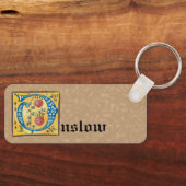 Medieval Floral, verlicht, letter o Monogram Sleutelhanger (Voorkant)