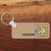 Medieval Floral, verlicht, letter o Monogram Sleutelhanger (Achterkant)