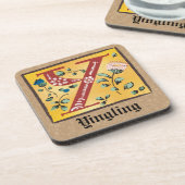 Medieval Floral, verlicht, letter Y Monogram Bier Onderzetter (Linkerzijde)