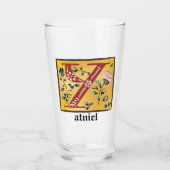 Medieval Floral, verlicht, letter Y Monogram Glas (Voorkant)