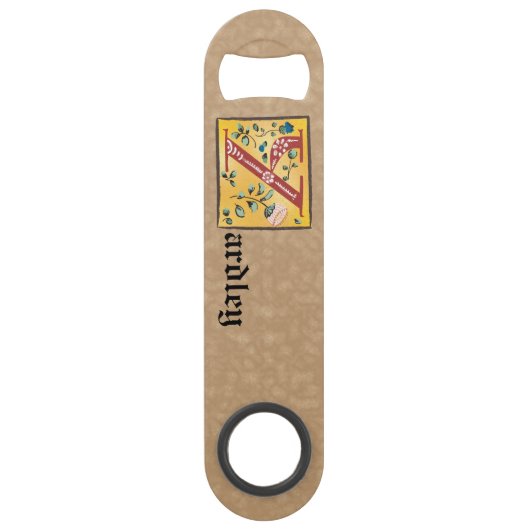 Medieval Floral, verlicht, letter Y Monogram Speed Flessenopener (Voorkant)
