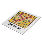 Medieval Floral, verlicht, letter Y Monogram Tegeltje (Zijkant)