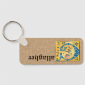Medieval Floral, verlicht met letter G Monogram Sleutelhanger (Achterkant)