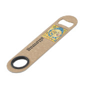 Medieval Floral, verlicht met letter G Monogram Speed Flessenopener (Voorkant Gekanteld)