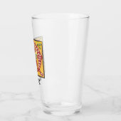 Medieval Floral verlichte letter Q Monogram Glas (Links)