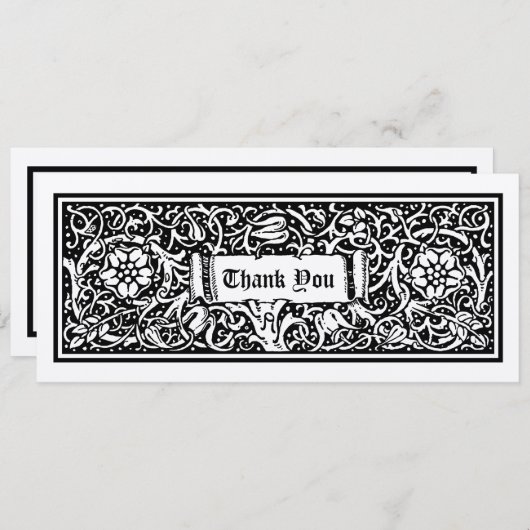 Medieval Floral Vine Hartelijk dank Sjabloon (Voorkant / Achterkant)