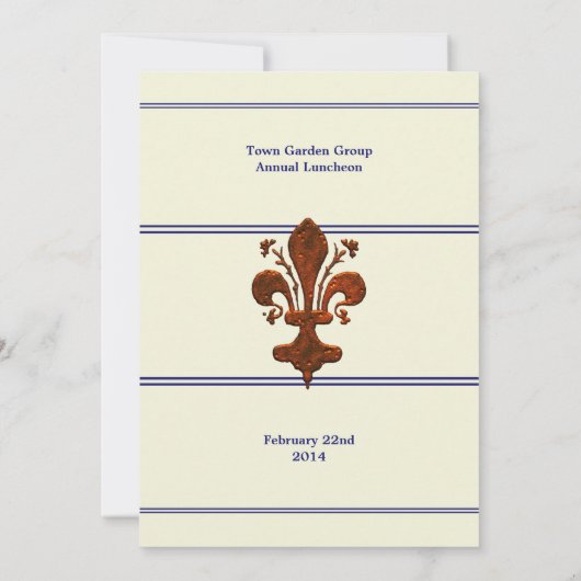 Medieval Florence Style Fleur de Lis Event Kaart (Achterkant)