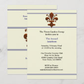 Medieval Florence Style Fleur de Lis Event Kaart (Voorkant / Achterkant)