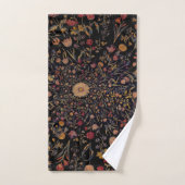 Medieval Flowers op Black Bath Towel Set Bad Handdoek (Handdoek)