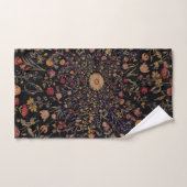 Medieval Flowers op Black Bath Towel Set Bad Handdoek (Handdoek)