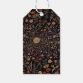 Medieval Flowers op Black Cadeaulabel (Voorkant)