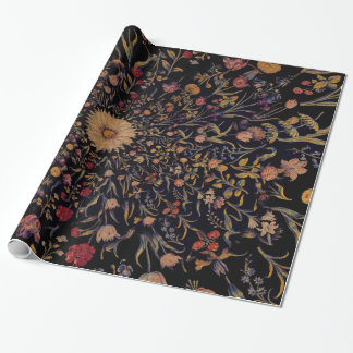 Medieval Flowers op Black Cadeaupapier
