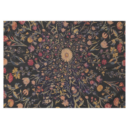 Medieval Flowers op Black Tafelkleed (Voorkant (Horizontaal))