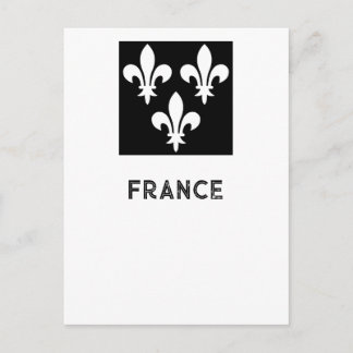 Medieval France Heraldic Print Monochromatic Art Briefkaart