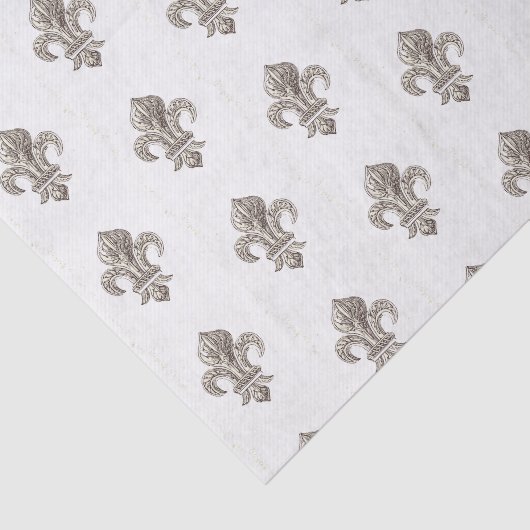 Medieval franse krant Fleur de Lis Tissuepapier (Detail)