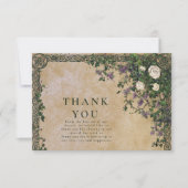 Medieval Garden Romance Wedding Bedankkaart (Voorkant)