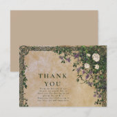 Medieval Garden Romance Wedding Bedankkaart (Voorkant / Achterkant)