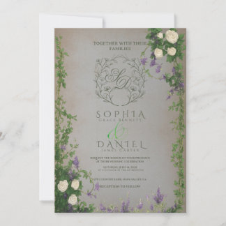Medieval Garden Romance Wedding Invitation Kaart