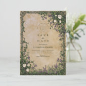 Medieval Garden Romance Wedding Save The Date (Staand voorkant)