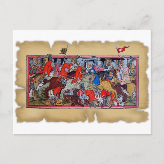 Medieval gevecht briefkaart (Voorkant)