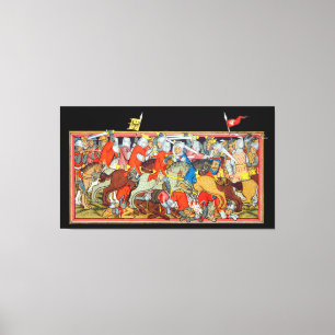 Medieval gevecht unieke eigenschapverlichting canvas afdruk