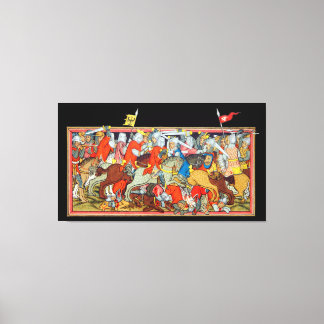 Medieval gevecht unieke eigenschapverlichting canvas afdruk