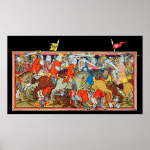 Medieval gevecht unieke eigenschapverlichting poster