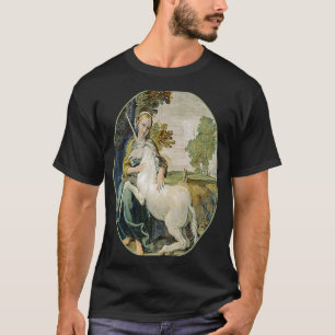Medieval Girl met Pet Unicorn T-shirt