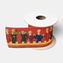 Medieval Girls dansen en Muziek afspelen Crimson Satijnen Lint